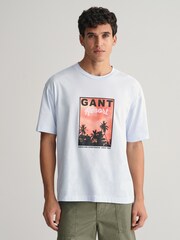 GANT Blue 100% Cotton Washed Graphic T-Shirt - Image 1 of 5