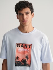 GANT Blue 100% Cotton Washed Graphic T-Shirt - Image 4 of 5