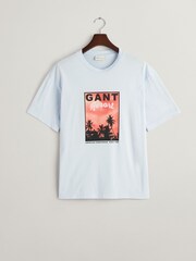 GANT Blue 100% Cotton Washed Graphic T-Shirt - Image 5 of 5