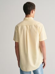 GANT Yellow Regular Fit Oxford Short Sleeve 100% Cotton Shirt - Image 2 of 5