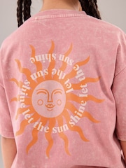 Pink Oversized Graphic T-Shirt (3-16yrs) - Image 4 of 7