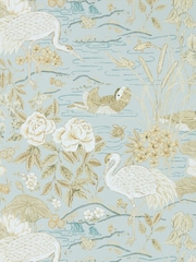 Sanderson Blue Crane Frog 10.05M Wallpaper - Image 1 of 1
