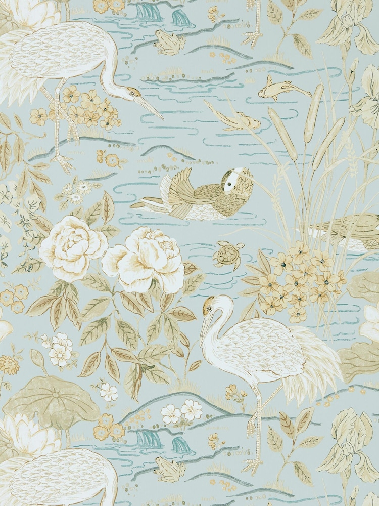 Sanderson Blue Crane Frog 10.05M Wallpaper - Image 1 of 1 Sanderson Blue Crane Frog 10.05M Wallpaper - Image 1 of 1