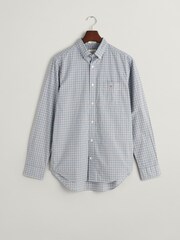 GANT Blue Regular Fit Micro Checked Poplin 100% Cotton Shirt - Image 6 of 6