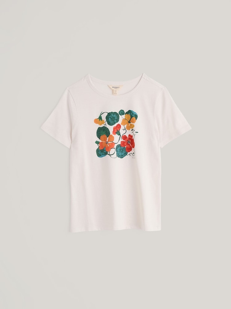 Seasalt Cornwall White Printing Ink T-Shirt - Image 1 of 5