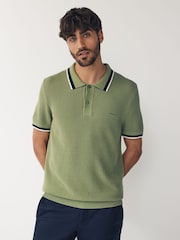 GANT Green 100% Cotton Piqué Knitted Polo Shirt - Image 1 of 5