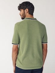 GANT Green 100% Cotton Piqué Knitted Polo Shirt - Image 2 of 5