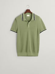GANT Green 100% Cotton Piqué Knitted Polo Shirt - Image 5 of 5