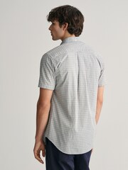 GANT Green Regular Fit Micro Checked Poplin 100% Cotton Shirt - Image 2 of 6