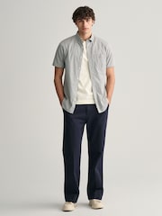 GANT Green Regular Fit Micro Checked Poplin 100% Cotton Shirt - Image 3 of 6