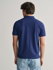 GANT Dark Blue Contrast Collar Polo Shirt - Image 2 of 6