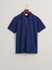 GANT Dark Blue Contrast Collar Polo Shirt - Image 5 of 6