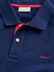 GANT Dark Blue Contrast Collar Polo Shirt - Image 6 of 6