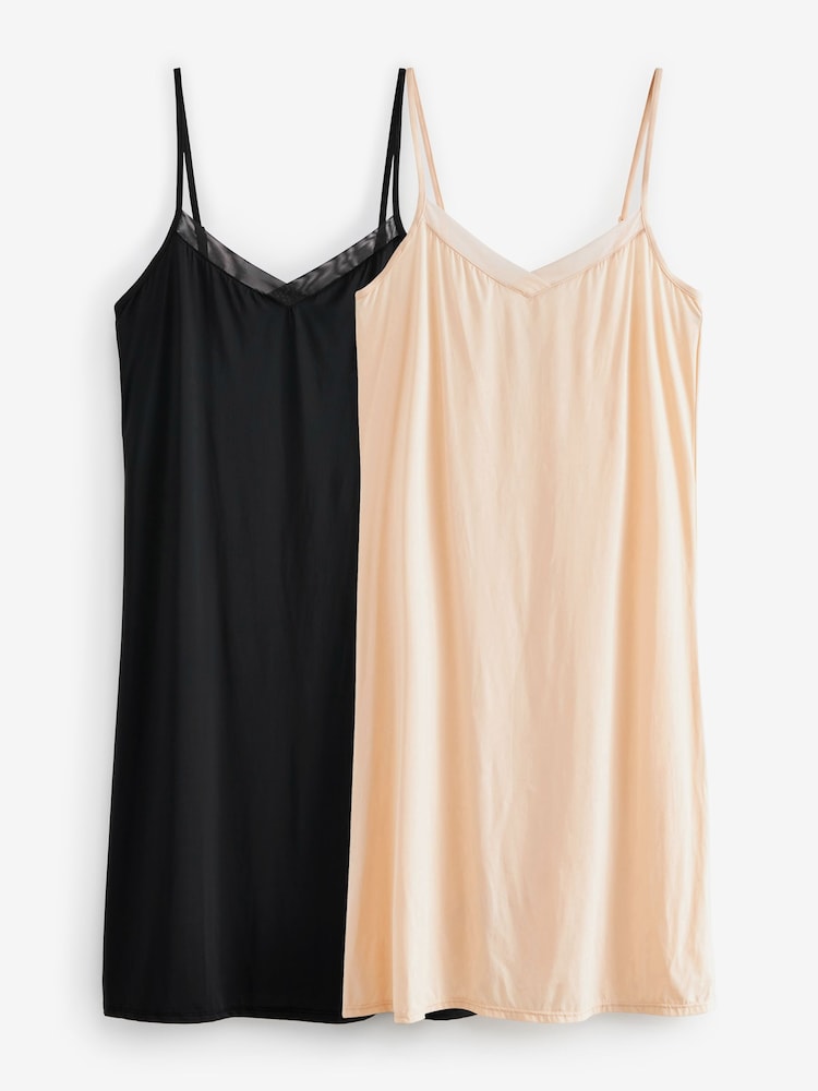 Schwarz/Pastellrosé/Nude - Slips aus weicher Mikrofaser, 2er-Pack - Bild 1 von 3 Schwarz/Pastellrosé/Nude - Slips aus weicher Mikrofaser, 2er-Pack - Bild 1 von 3