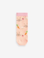 Pink and Green 5 Pack Cotton Rich Farm Character Ankle Socks - Image 3 of 6