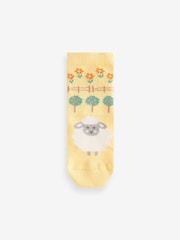 Pink and Green 5 Pack Cotton Rich Farm Character Ankle Socks - Image 4 of 6