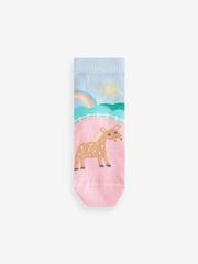 Pink and Green 5 Pack Cotton Rich Farm Character Ankle Socks - Image 6 of 6