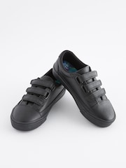 Black Standard Fit (F) Leather Triple Strap Shoes - Image 1 of 6