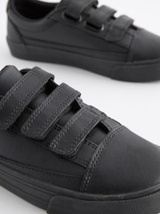 Black Standard Fit (F) Leather Triple Strap Shoes - Image 5 of 6