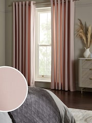 Dusky Pink Cotton Lined Eyelet Curtains - Image 1 of 8
