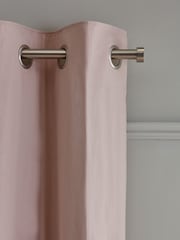 Dusky Pink Cotton Lined Eyelet Curtains - Image 7 of 8