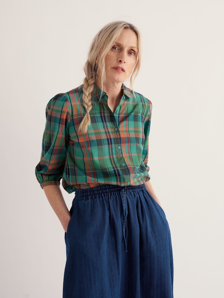 Seasalt Cornwall Green Hope Cottage Blouse II - Image 2 of 5