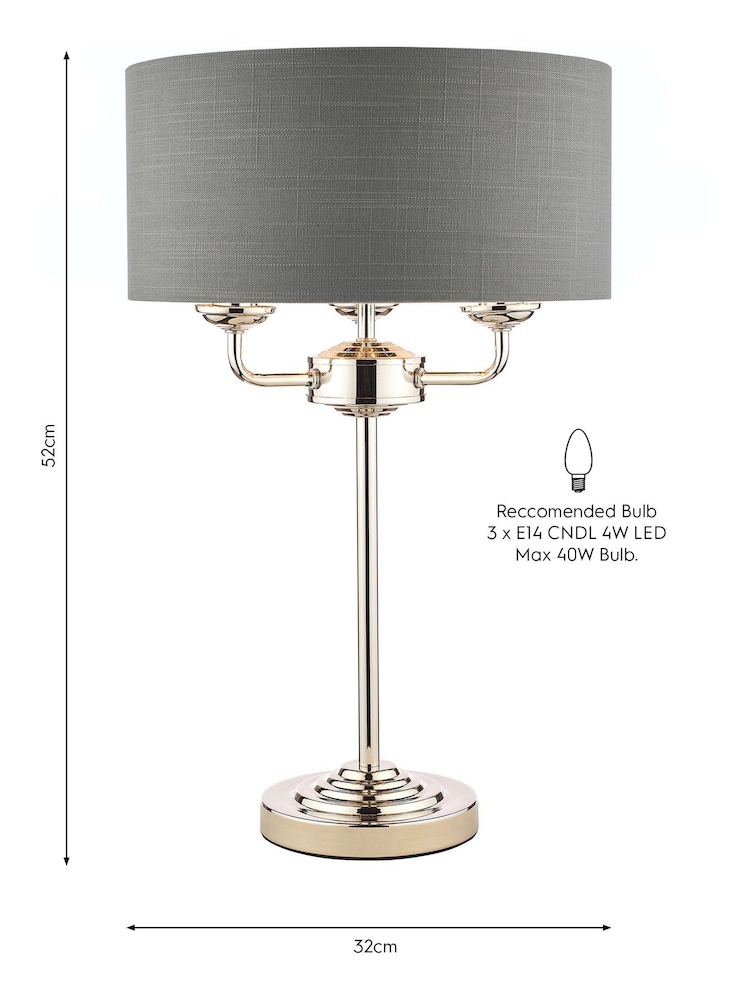 Laura Ashley Charcoal Sorrento Table Lamp - Image 5 of 5