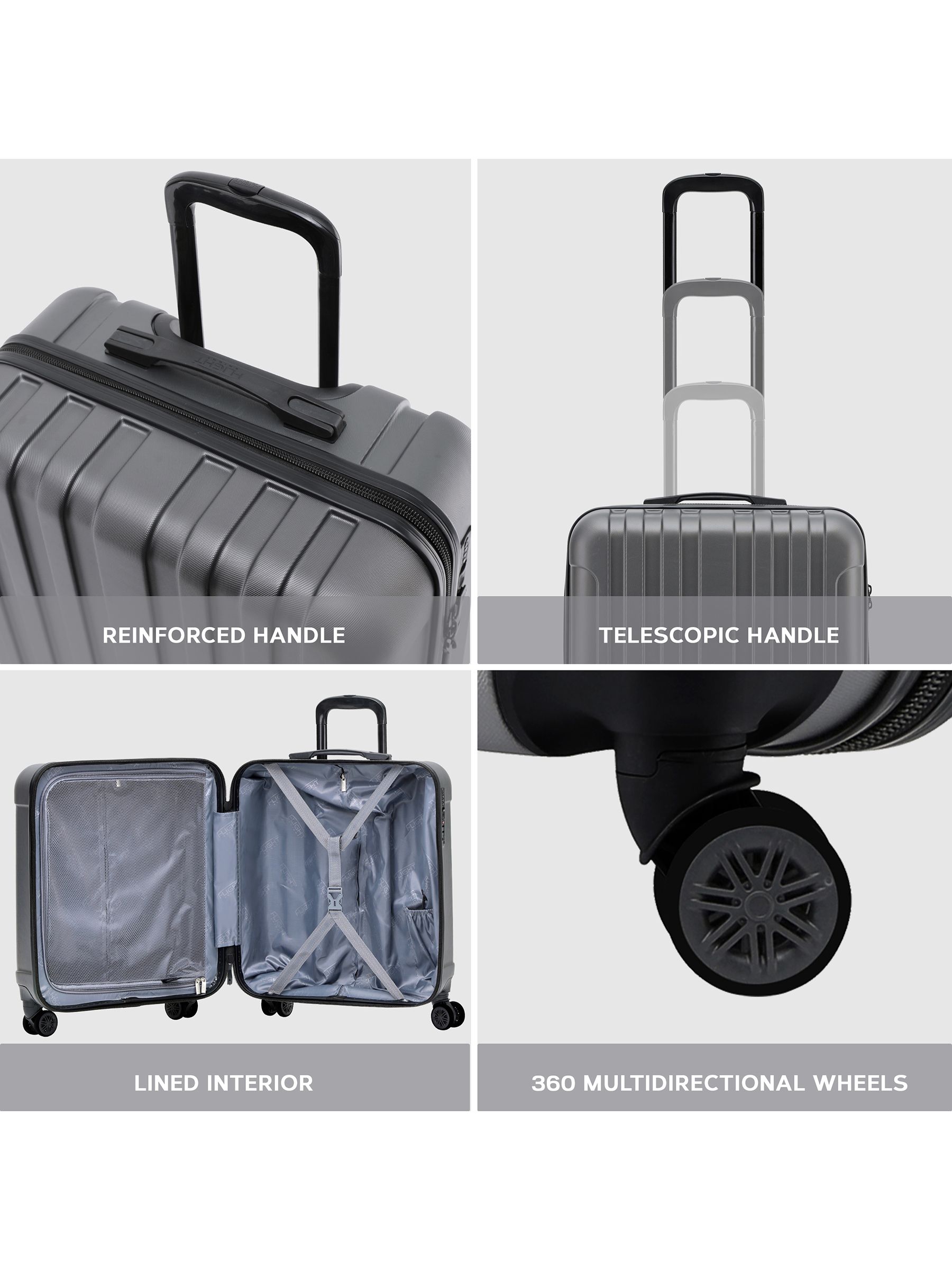 Buy Flight Knight 56x45x25cm EasyJet Overhead 8 Wheel ABS Hard