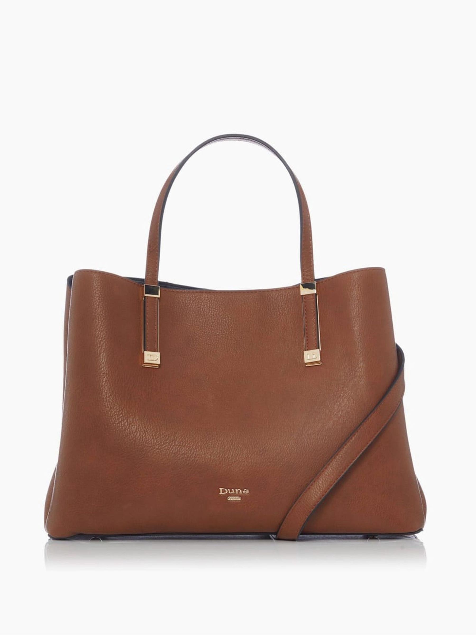 Buy Dune London Dark Tan Dorrie Synthetic Logo Hardware Tote