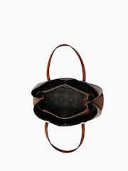 Dune London Dark Tan Dorrie Synthetic Logo Hardware Tote Bag - Image 3 of 4