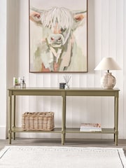 Pacific Olive Pine Wood Large Console Table - Image 1 of 7
