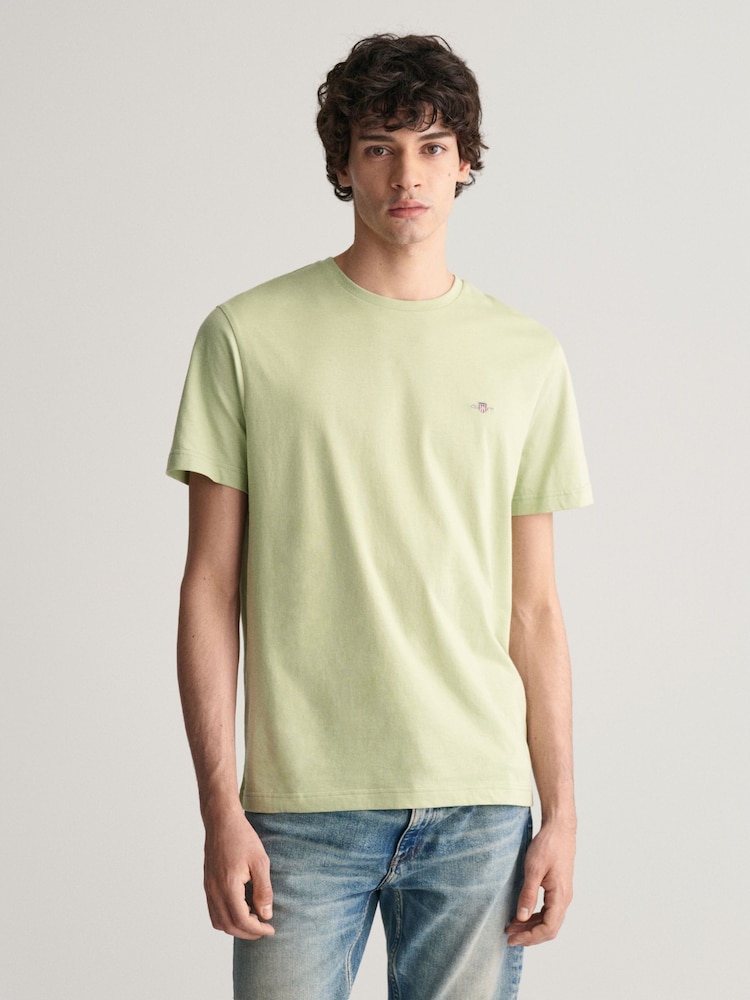 Limettengrün - GANT – T-Shirt mit 100 % Baumwolle und Shield-Logo - Bild 1 von 5