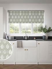 Green Lino Leaf Made to Measure Roller Blind - Image 1 of 6