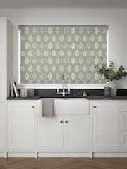 Green Lino Leaf Made to Measure Roller Blind - Image 2 of 6