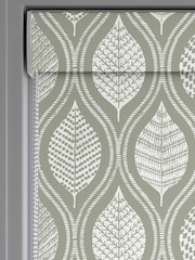 Green Lino Leaf Made to Measure Roller Blind - Image 4 of 6