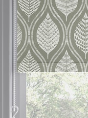 Green Lino Leaf Made to Measure Roller Blind - Image 5 of 6