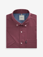 Damson Pink Regular Fit Short Sleeve Easy Iron Button Down Oxford Shirt - Image 5 of 7