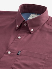Damson Pink Regular Fit Short Sleeve Easy Iron Button Down Oxford Shirt - Image 7 of 7