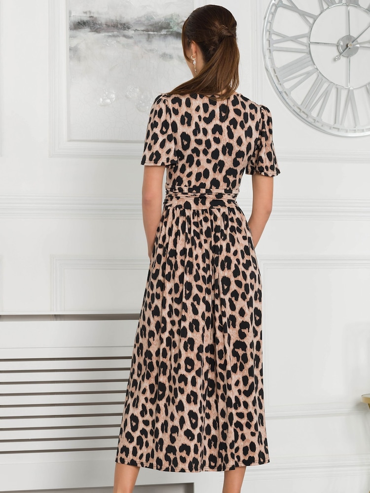 Jolie Moi Leopard Animal Print Quaya Jersey Maxi Dress - Image 2 of 6
