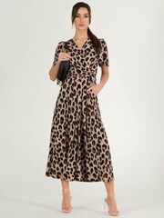 Jolie Moi Leopard Animal Print Quaya Jersey Maxi Dress - Image 5 of 6
