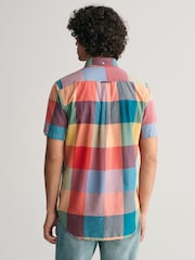 GANT Orange Regular Fit Madras Short Sleeve 100% Cotton Shirt - Image 2 of 6