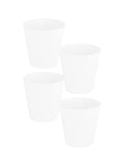 Wham Set of 4 White Garden Studio 18cm Round Plastic Planters - Image 3 of 4