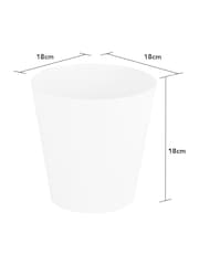Wham Set of 4 White Garden Studio 18cm Round Plastic Planters - Image 4 of 4