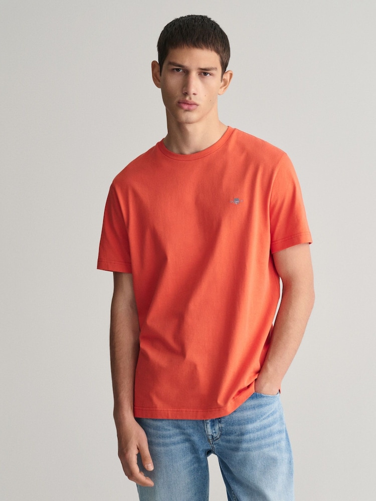 GANT Orange 100% Cotton Shield Logo T-Shirt - Image 1 of 6