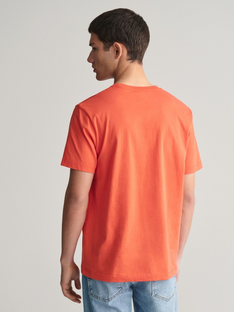 GANT Orange 100% Cotton Shield Logo T-Shirt - Image 2 of 6