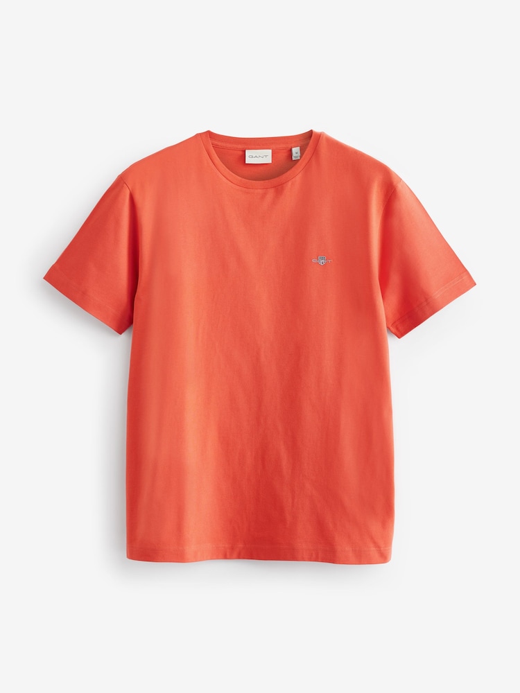 GANT Orange 100% Cotton Shield Logo T-Shirt - Image 6 of 6
