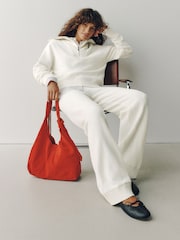 Ecru Knitted Wide Leg Joggers - Image 3 of 8