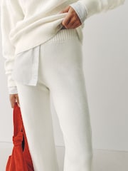 Ecru Knitted Wide Leg Joggers - Image 5 of 8