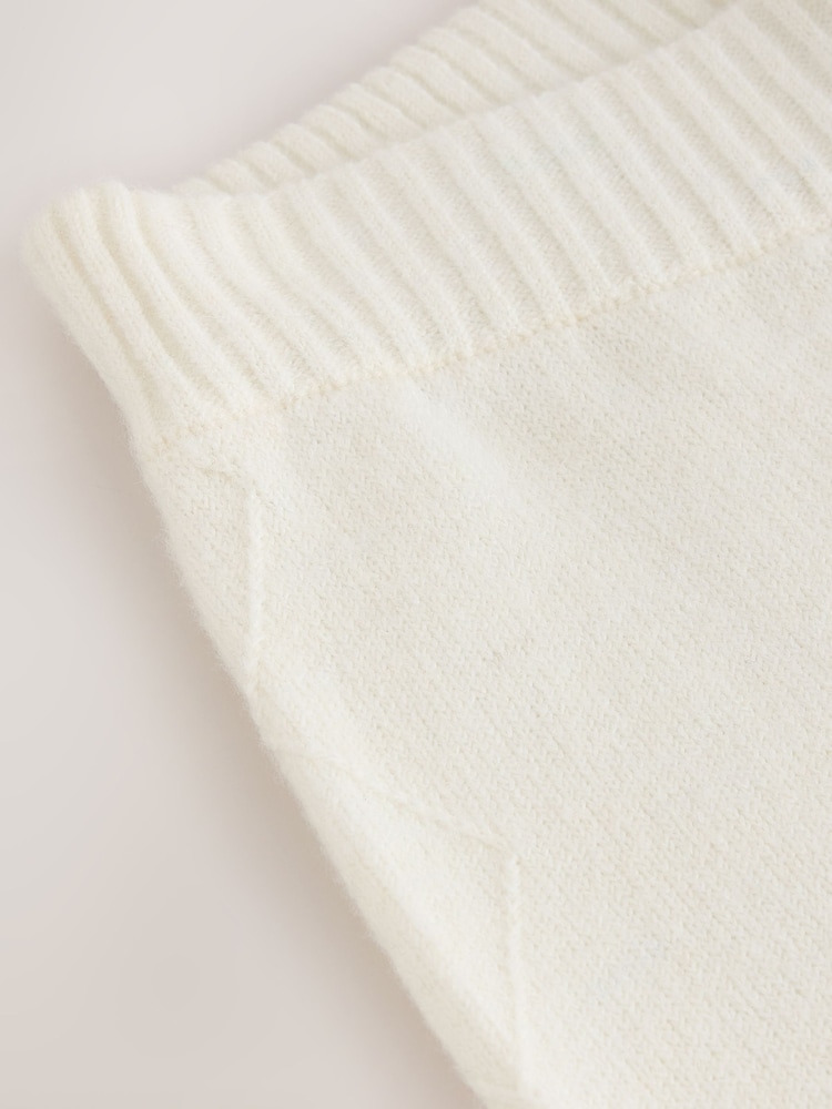 Ecru Knitted Wide Leg Joggers - Image 8 of 8