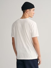 GANT White 100% Cotton Embroidered Archive Shield T-Shirt - Image 2 of 4
